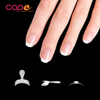 Faux ongles professionnels Knail pour salon de manucure, avec poignée, forme croissant, demi-couverture, blanc porcelaine, pré-conçus