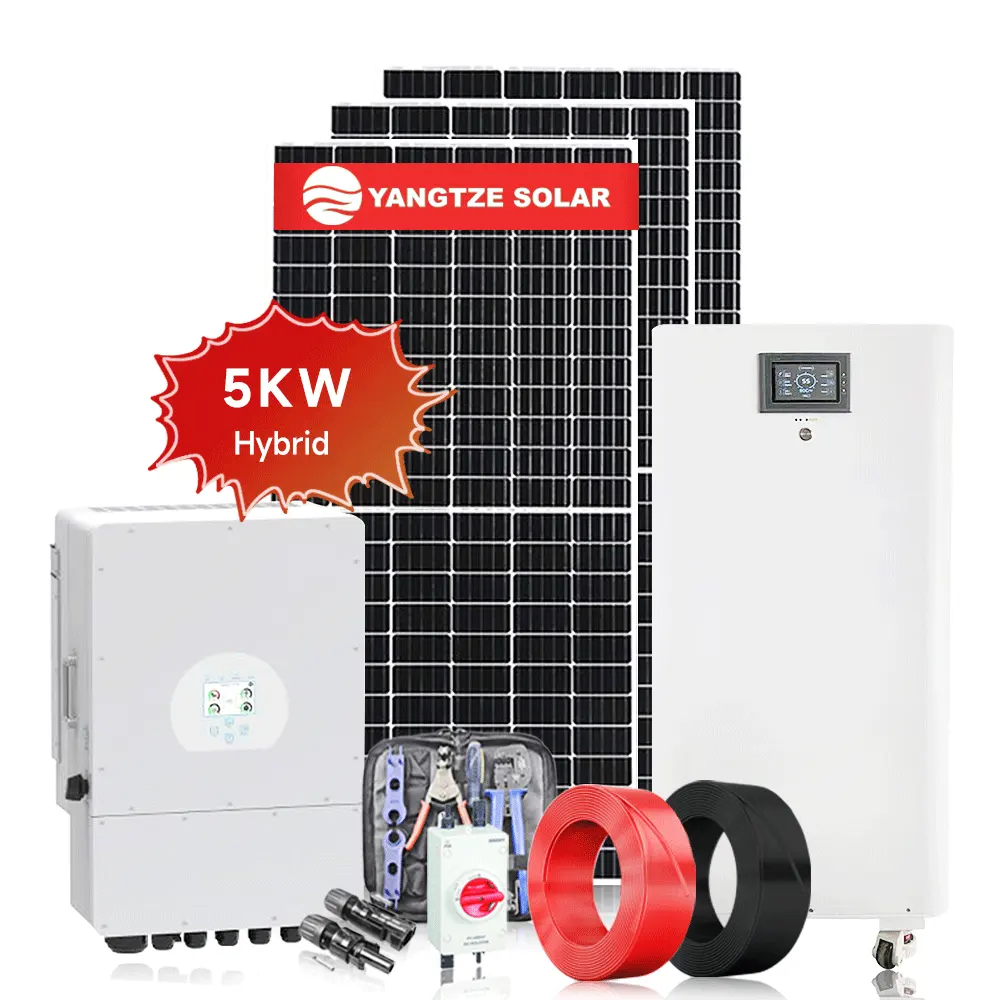 5kw 10kw 그리드 오프 그리드 하이브리드 태양 에너지 시스템 홈 전체 모듈 가격 목록