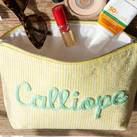 Bolsa de maquillaje tipo sobre personalizada estilo Instagram, estuche de aseo con nombre personalizado, regalo para dama de honor, organizador de viaje, 9 opciones de color