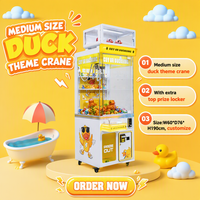 Petite machine à griffes de 25 pouces, distributeur automatique de jouets en forme de canard, machine de jeu de grue à griffes en caoutchouc