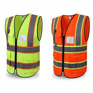Veste de chantier haute visibilité la plus populaire avec bandes réfléchissantes, gilet de sécurité haute visibilité, catégorie de produits : signalisation - Product Image 5