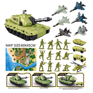 Vente en gros de figurines militaires en plastique, jouets miniatures, soldats avec char, camion, véhicule, ensemble de modèles de jeu de guerre - Product Image 3