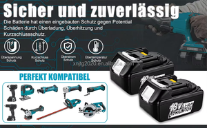 Có thể sạc lại pin không dây cho MAK công cụ điện KC bl1850b bl1860b 18V Pin lithium ion tương thích thay thế LED - Product Image 3