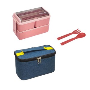 Low MOQ Hotselling 1400ML Bento Box Stackable Kids Lunch Box Set With Bag