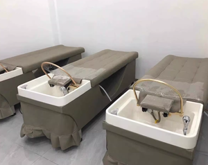 Vente directe usine – Ensemble de fauteuils de spa en cuir PU au design moderne, table de massage et lit pour salon de coiffure, lavage de cheveux, shampoing et soins du visage - Product Image 6