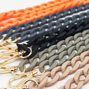 ZONESIN 2021 Stylish Rubber Coated Chain for Bags Multi Color Acrylic Resin Chain Strap Wholesale