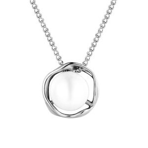 Factory Wholesale High Quality Pearl <b>Titanium</b> Steel Necklace Women's Water Pearl Pendant 14k Pearl Necklace - Product Image 3