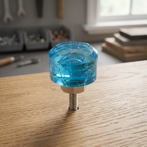 Poignée de porte/tiroir en verre craquelé bleu fait main, motif cercle torsadé, pour chambre, cuisine, armoire, meuble - Product Image 2