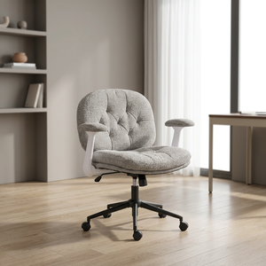Rectangle Mid Century Modern Metal Fabric Swivel Chair with Flip-up Armrests | Wholesale <b>Makeup</b> <b>Vanity</b> Chair - Product Image 3