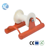 Poulie de tirage de câble à 3 roues avec rouleaux en nylon et cadre en acier pour l'installation de lignes électriques souterraines