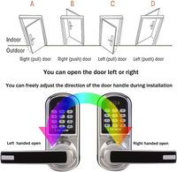Serrure de porte électronique Locstar Security LS-8015 à pêne simple, lecteur de code numérique, lecteur de carte, bouton-clavier