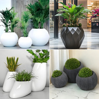 Pot de fleur en fibre de verre Simple Oblique Pot de fleur centre commercial décoration ornements ventes bureau Vase combinaison extérieure