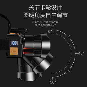 Linterna Frontal Xinster con Zoom de 200-500 M, Recargable, Luz Potente con Sensor de Movimiento para Pesca y Actividades al Aire Libre - Product Image 4