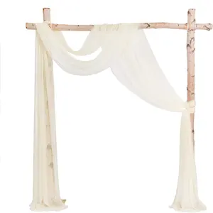 Großhandel Hochzeit Hintergrund Vorhänge Sheer Chiffon Vorhänge Rosa Vorhänge Vorhänge Chiffon Volant Für Hochzeits dekoration