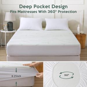Protecteur de matelas en bambou AOSEN, tissu jacquard ultra doux, respirant, silencieux, housses de matelas, fabricant certifié OEKO-TEX - Product Image 6