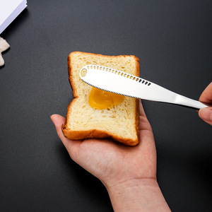 Stainless Steel Butter Knife Bread <b>Jam</b> Spreader Cream Knife Cheese Scraper Household Utensil Silver Gold Rose Gold Iridescent - Product Image 2