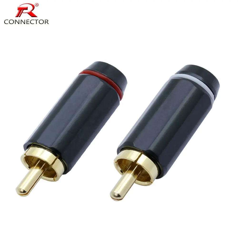 RCA Connector RCA male plug with Gold Plated AV Cable Connector HIFI Audio RCA wire Terminals