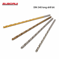 SUBORUI Industriel DIN340 Série Longue 135 °   Foret hélicoïdal en acier rapide HSS M35 au cobalt, à pointe fendue et entièrement affûté, pour acier inoxydable et métaux