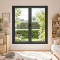 Fenêtre à battant inclinable en métal sur mesure, double vitrage avec grille, pour projets hôteliers et maisons résidentielles