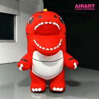 Costume de dinosaure gonflable géant rouge de 2 m avec ventilateur pour la promotion publicitaire et les événements