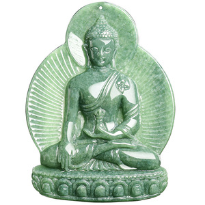 Pendentif <span class=keywords><strong>Bouddha</strong></span> ethnique en jadéite naturelle <span class=keywords><strong>de</strong></span> qualité A, couleur vert haricot, statue bouddhiste en <span class=keywords><strong>jade</strong></span> - Product Image 5