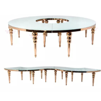 Mobilier de Mariage de Luxe pour Hôtels, Centres de Table en Verre Blanc, Tables et Chaises de Mariage Serpentines en Acier Inoxydable pour Événements