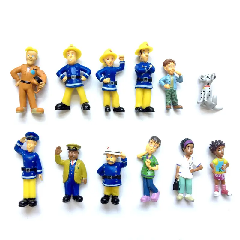 ब्रिटेन 12PCS प्रति सेट फायरमैन सैम कार्रवाई आंकड़े मिनी वर्ण पीवीसी मूर्तियों के लिए शैक्षिक खिलौने बच्चों को घर सजावट घर डेको.