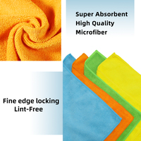 High Quality 40*40cm 300gsm Microfiber Towel Premium Quick-Dry Warp Knitted Cloth for Car Wash Kitchen Cleaning Drying Cloth