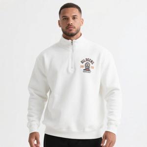 <span class=keywords><strong>Pullover</strong></span> Plus Size 1/4 Meio Quarto <span class=keywords><strong>Zip</strong></span> up Camisola Fabricante Algodão Oversized Custom Zipper Mens Camisola 350 400 Gms - Product Image 1