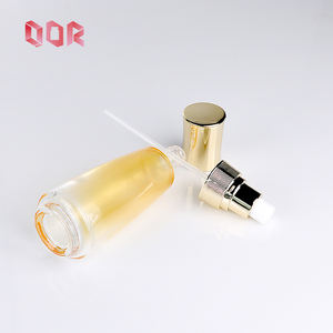 Botellas de Vidrio Redondas con Bomba para Lociones, Diseño Degradado Amarillo, 30ml, 45ml, 100ml, 120ml, 50g, Botella Glam para Suero, Frascos para Crema Corporal - Product Image 4