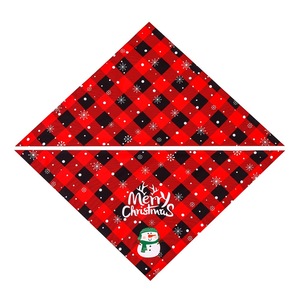 New Cartoon Pet Triangle <b>Scarf</b> <b>Christmas</b> Dog Plaid Snowflake Santa Claus - Product Image 6