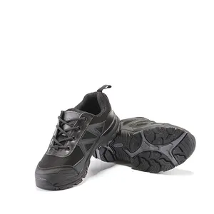 새로운 스타일 최고 품질의 블랙 부츠 레이스 버팔로 가죽 안전 남성 신발