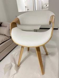 Italian Modern Minimalist Curved Dining Chair Nordic Solid <strong>Wood</strong> <strong>Stool</strong> for Balcony Leisure &amp; Study Convertible Backrest Chair - Product Image 4
