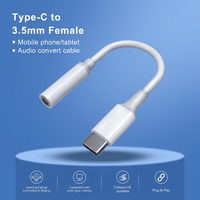 Adaptor Jack Audio Premium Tipe C ke DC 3.5mm Female, Mendukung Kabel Audio Mikrofon untuk Headphone, Speaker, iPad Pro, Air