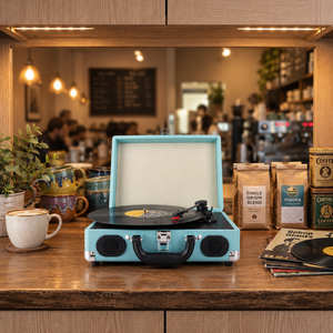 Tocadiscos de Alta Calidad Estilo Maletín para Receptor con Altavoces Integrados de 1W2, Reproductor de Vinilo Retro Portátil, Color Personalizable, AC - Product Image 2