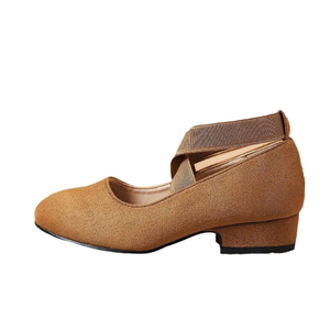Nouvelles Chaussures de Cérémonie pour Filles, Style Rétro, en Daim, à Talons Carrés, avec Lacets Croisés, pour Enfants - Product Image 6