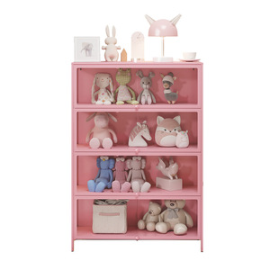 Estantería moderna de acero con puertas de vidrio, estantería modular de almacenamiento para muebles de sala de estar - Product Image 5