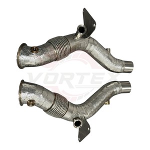 Vortex Performance Turbo Headers for Ferrari F8 Tributo 3.9 V8 Twin Turbo F154CG Stainless Steel Heat Shield Racing Downpipes - Product Image 5