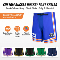 Pantalon de hockey sur glace personnalisé PUCKPROS, 100% polyester, coque extérieure respirante, évacuation de l'humidité, résistant aux déchirures, broderie