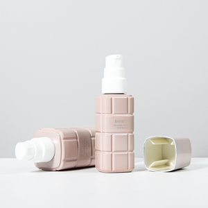 Botol dan Stoples Pompa Lotion Kaca Matte Pink Desain Mewah Set 30g/50g/40ml/100ml/120ml Sablon Skincare Perawatan Kulit Serum - Product Image 6