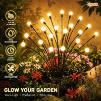 Lampes solaires de jardin Pathway en acier inoxydable, LED RGB Firefly, IP65, étanches, décoratives pour patio extérieur, lumière solaire de Noël
