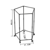 Multifonctionnel 360 °   Séchoir à linge pivotant portable, support hexagonal pour vêtements avec roulettes robustes