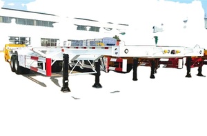 Factory Direct Sale 2 Axles 40ft 20ft 40tons Skeleton Chassis Semi Trailer Containers Skeleton Truck Trailer for Sale - Product Image 6