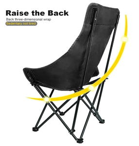 خفيفة الوزن حديثة في الهواء الطلق قابلة للطي معدنية عالية المدعومة كرسي القمر أثاث ترفيهي متين للتخييم المدرسي سهل التخزين - Product Image 5