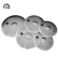 Beatello IZNIK 14 pouces Mute Hi-Hat 16 + 18 pouces Crash 20 pouces Ride Brass Cymbal Set Pack Low Volume Drums Gong & Cymbales"