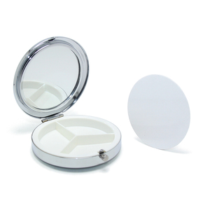 Boîte de rangement portable DIY pour pilules par sublimation, miroir de maquillage de 70 mm, étui de rangement pour capsules de médicaments, boîte métallique par sublimation - Product Image 4