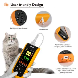 LEPU-Monitor de saturación de oxígeno en sangre, equipo veterinario portátil con pantalla a Color, pulsioxímetro para mascotas