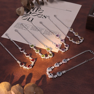9 Wholesale 5mm Heart Shaped Butterfly Crystal Bracelet Natural <b>Stone</b> 925 Sterling Silver Anti Tarnish Fine Jewelry - Product Image 3