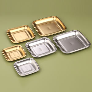 Assiettes à snack en acier inoxydable 304 Plateaux de service pour le dîner Plat à friture Pot à <span class=keywords><strong>fondue</strong></span> Plaques de barbecue coréennes Restaurant - Product Image 3