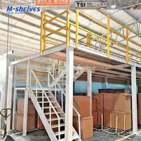 Plateforme de mezzanine en acier robuste, capacité de 500 kg par m², stockage multi-niveaux pour entrepôt, taille personnalisée